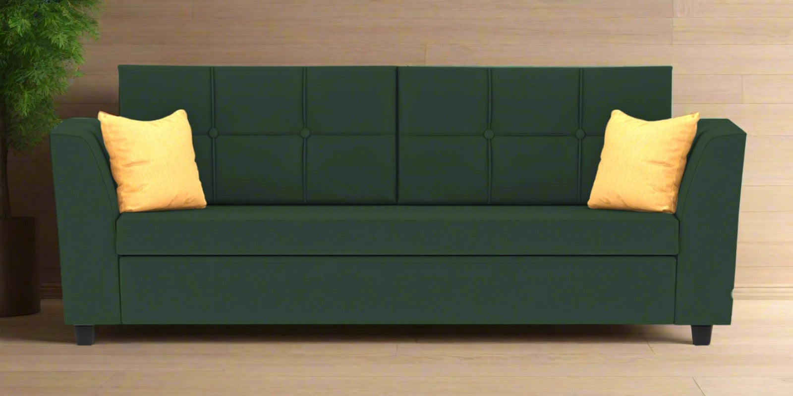 Nestin Velvet 3 Seater Sofa in Amazon Green Colour