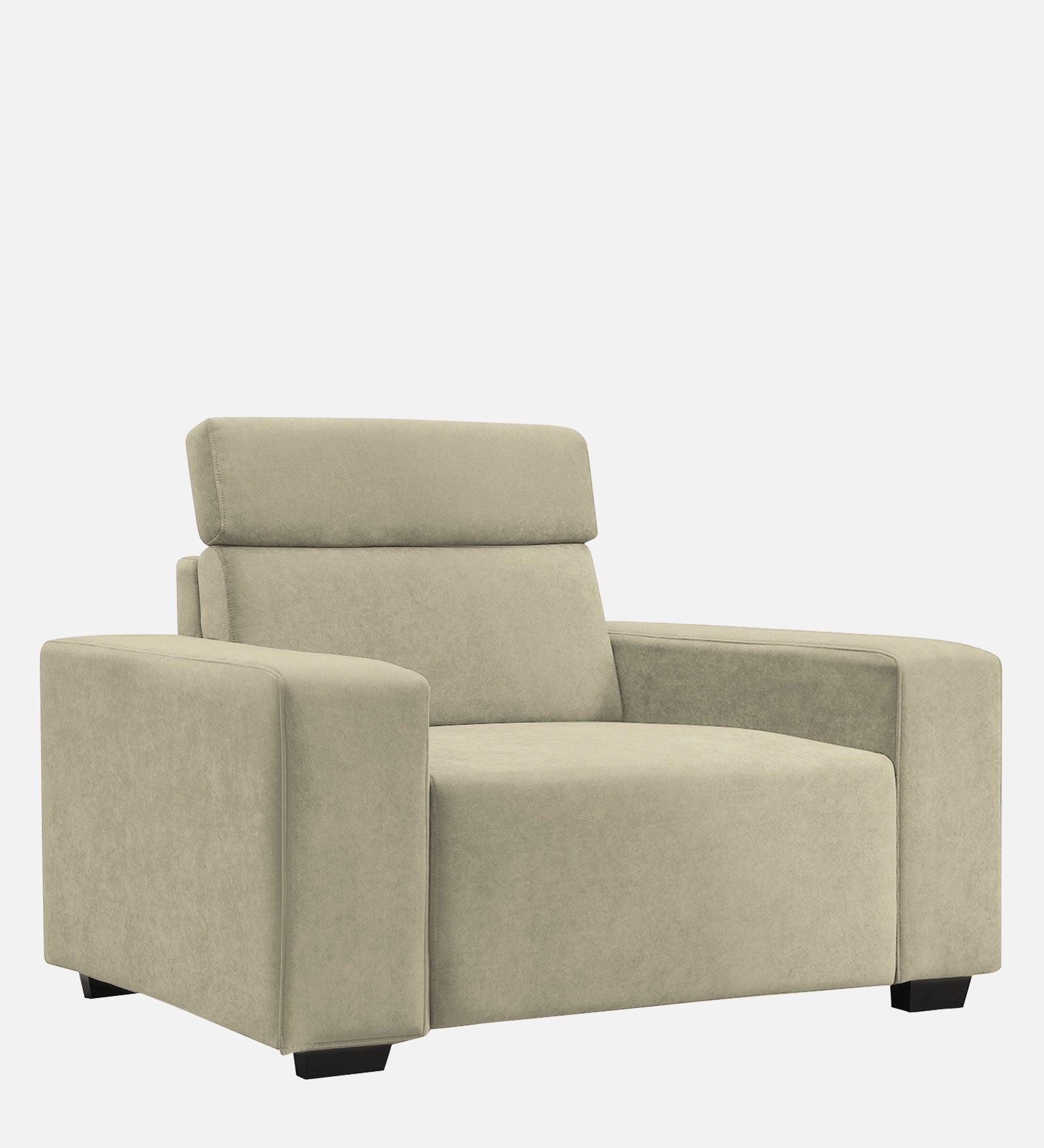 Hiro Fabric 1 Seater Sofa In  Carnival Beige Colour - Febonic Living
