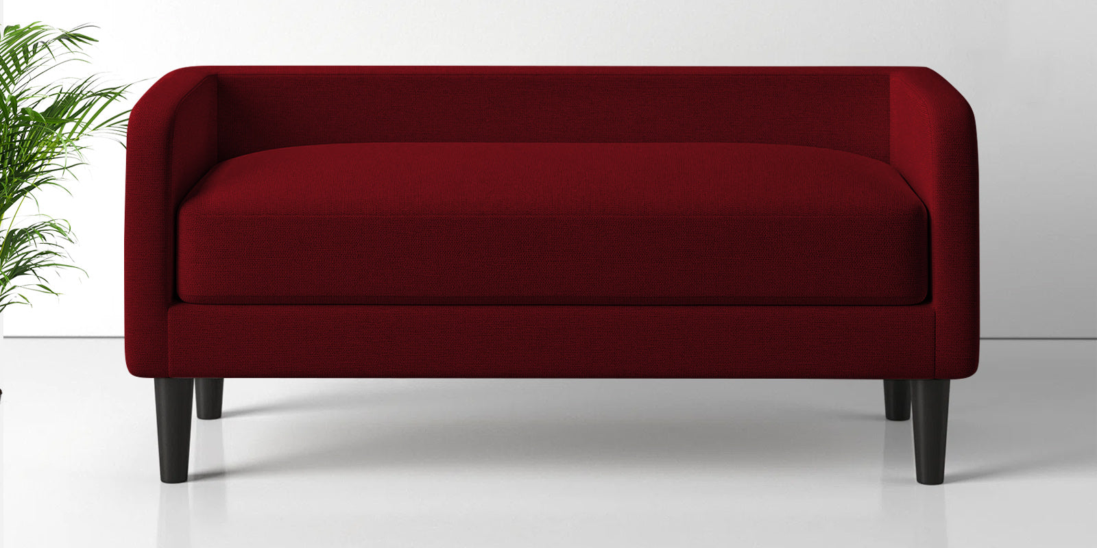 Maya Fabric Bench In Ruby Red Colour