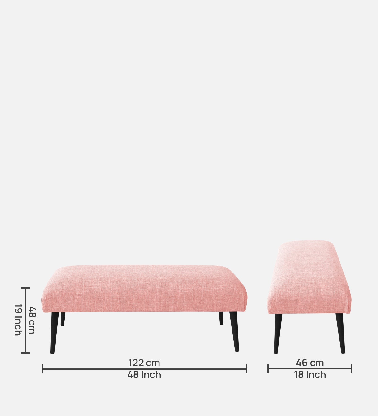 Adon Velvet Bench In Millennial Pink Colour