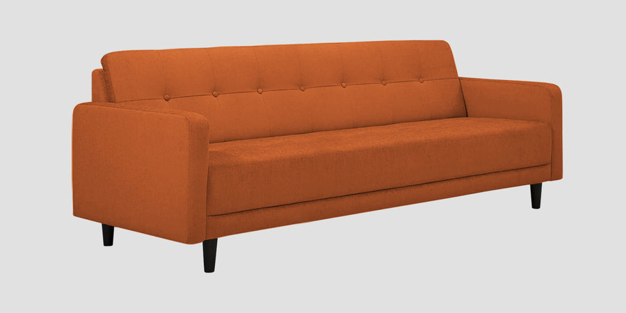 Noha Fabric 3 Seater Sofa In Vivid Orange Colour - Febonic Living