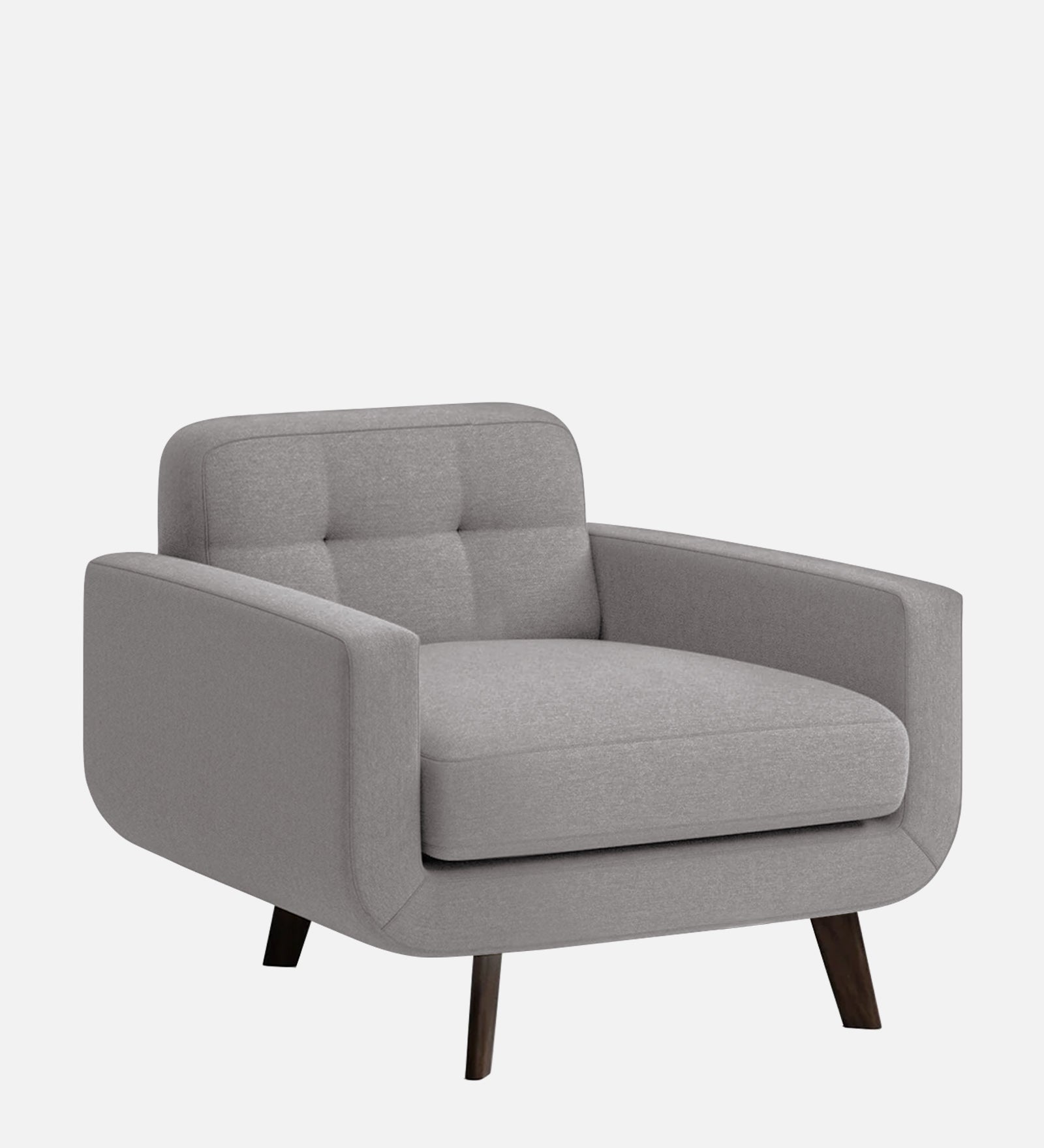 Marsela Fabric 1 Seater Sofa in Silver Grey Colour