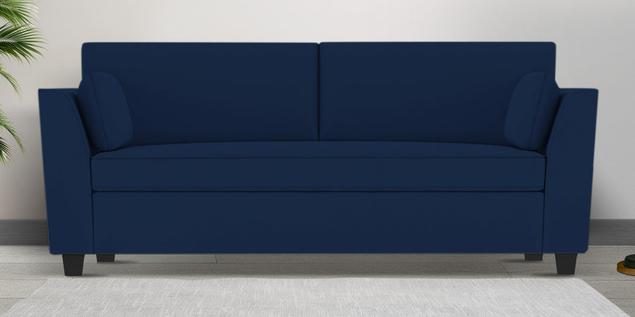 Bristo Velvet 3 Seater Sofa In Imperial Blue Colour With Storage - Febonic Living