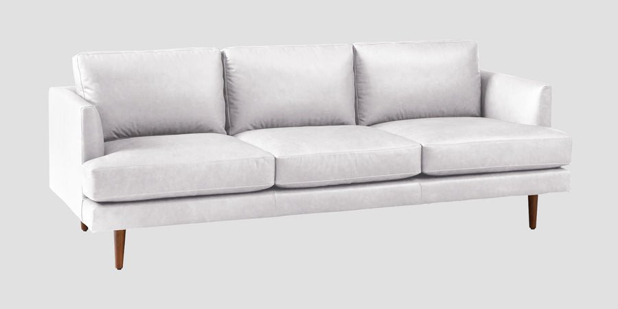 Sterio Leatherette 3 Seater Sofa In Cream White Colour - Febonic Living