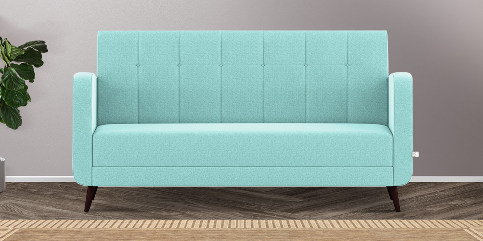 Wiki Velvet 3 Seater Sofa in Barmunda Aqua Colour