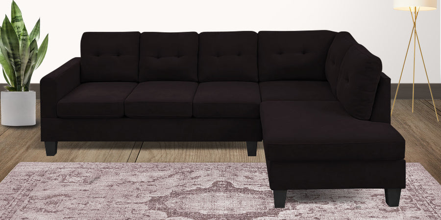 Thomas Fabric Lhs Sectional Sofa 3 Lounger In Cara Brown Colour - Febonic Living