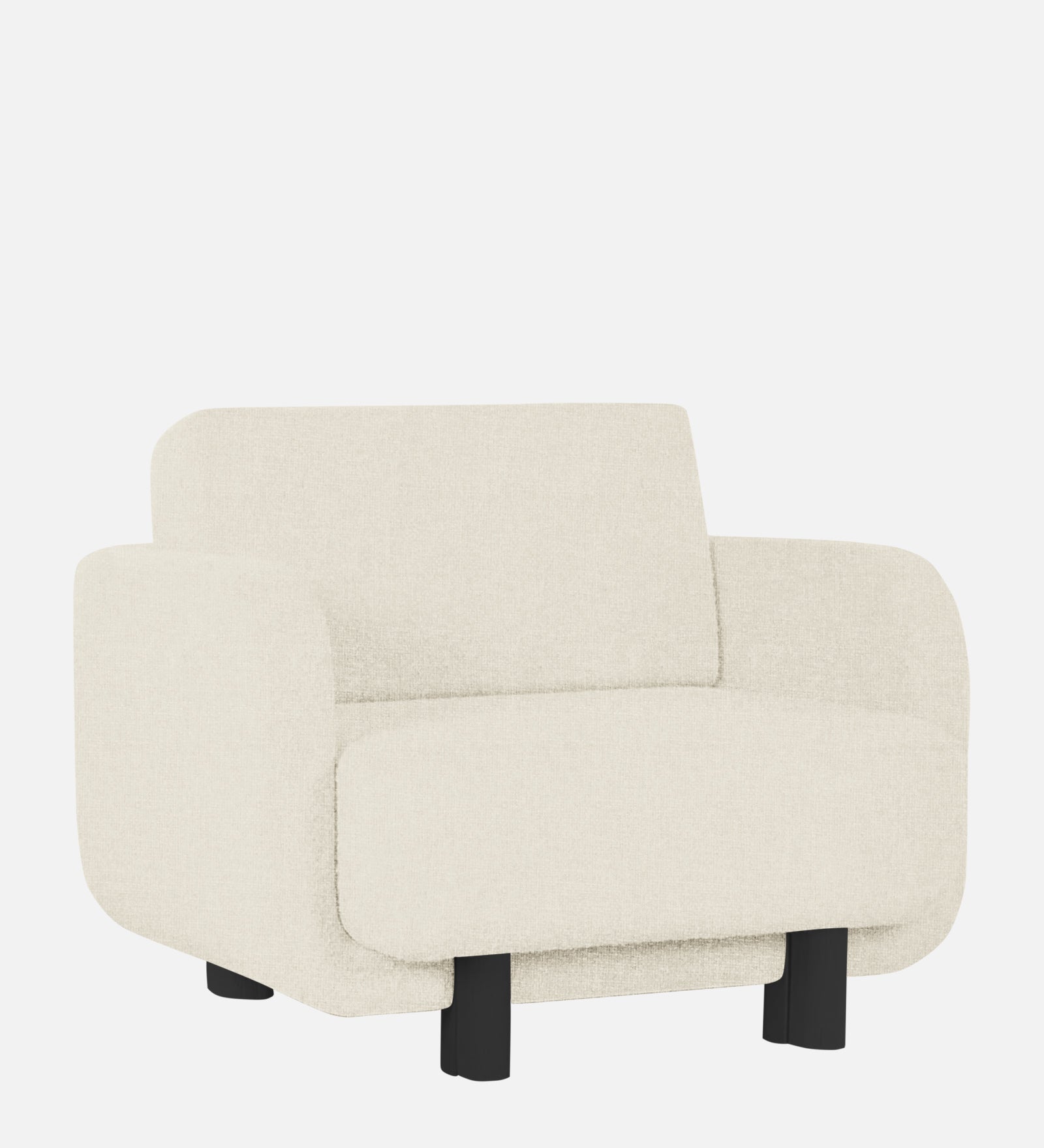 Varu Fabric 1 Seater Sofa In  Ivory Cream Colour - Febonic Living