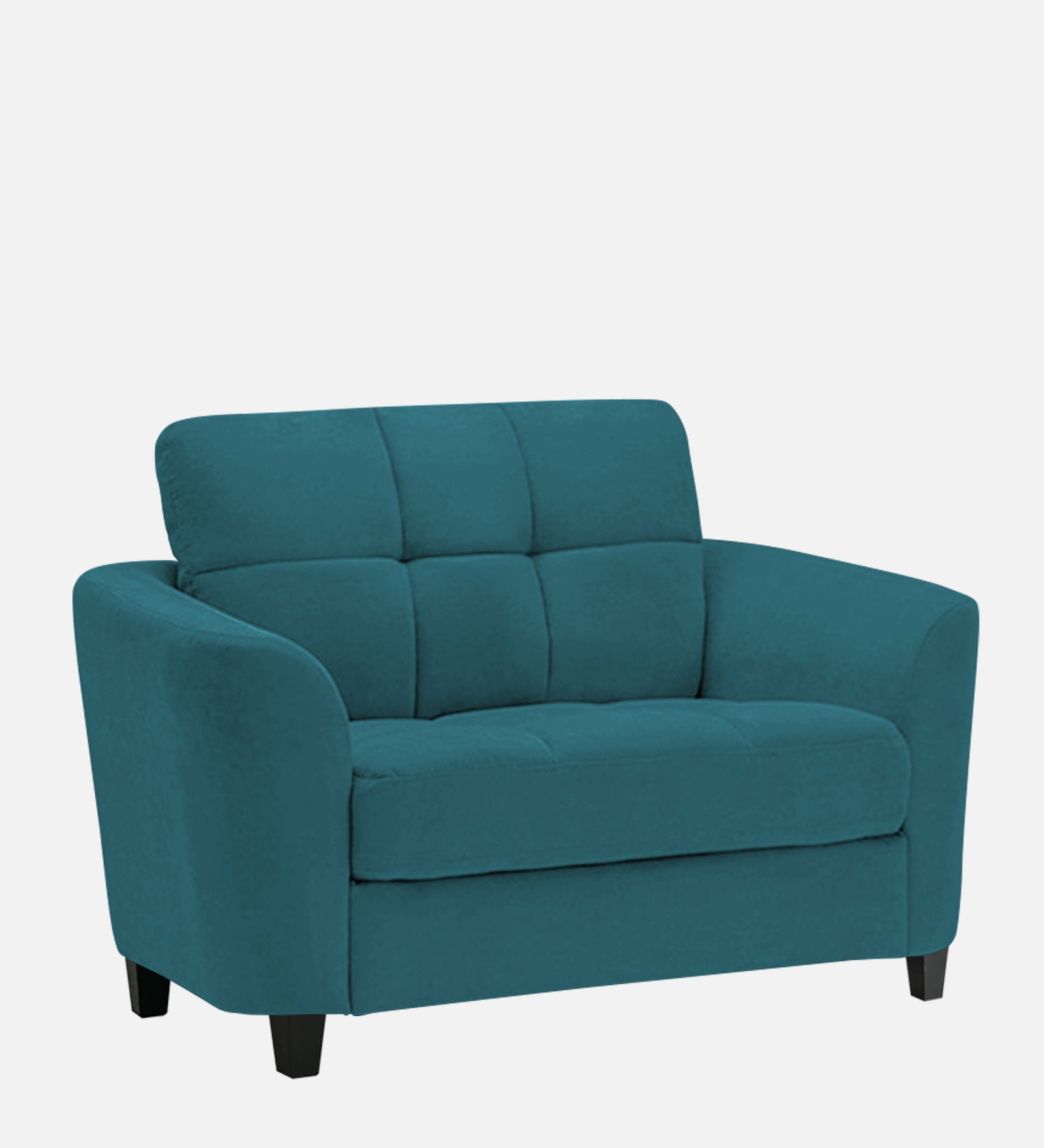 Mulan Fabric 1 Seater Sofa in Water Blue Colour