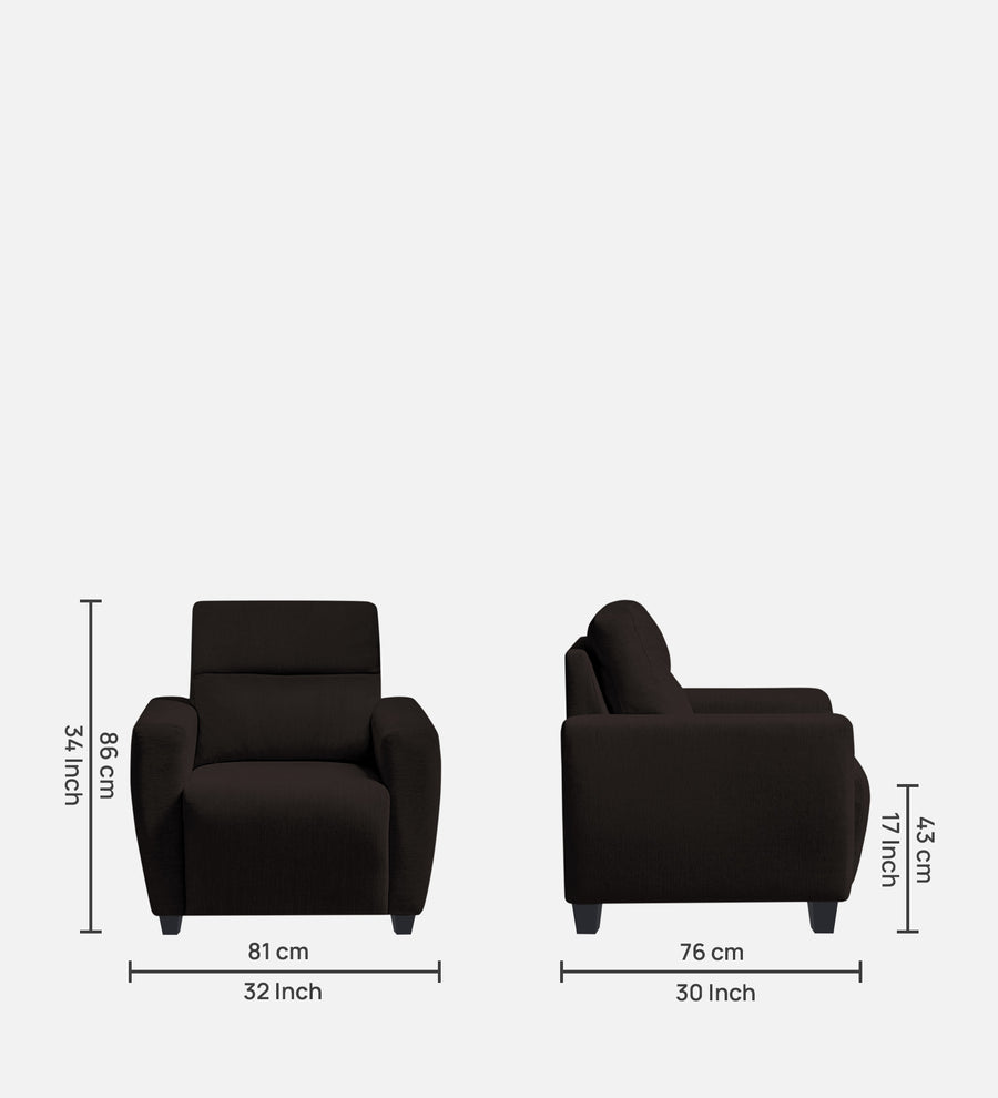 Bakadi Fabric 1 Seater Sofa In Cara Brown Colour - Febonic Living