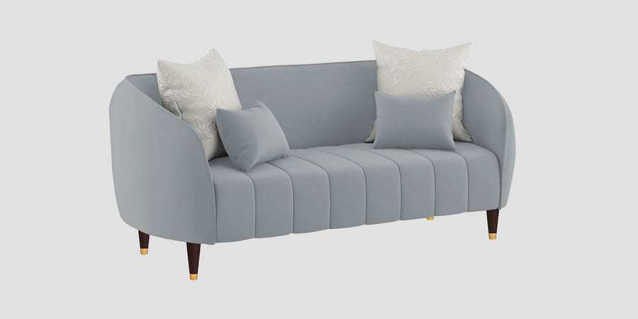 Hairo Velvet 2 Seater Sofa In Concrete Grey Colour - Febonic Living