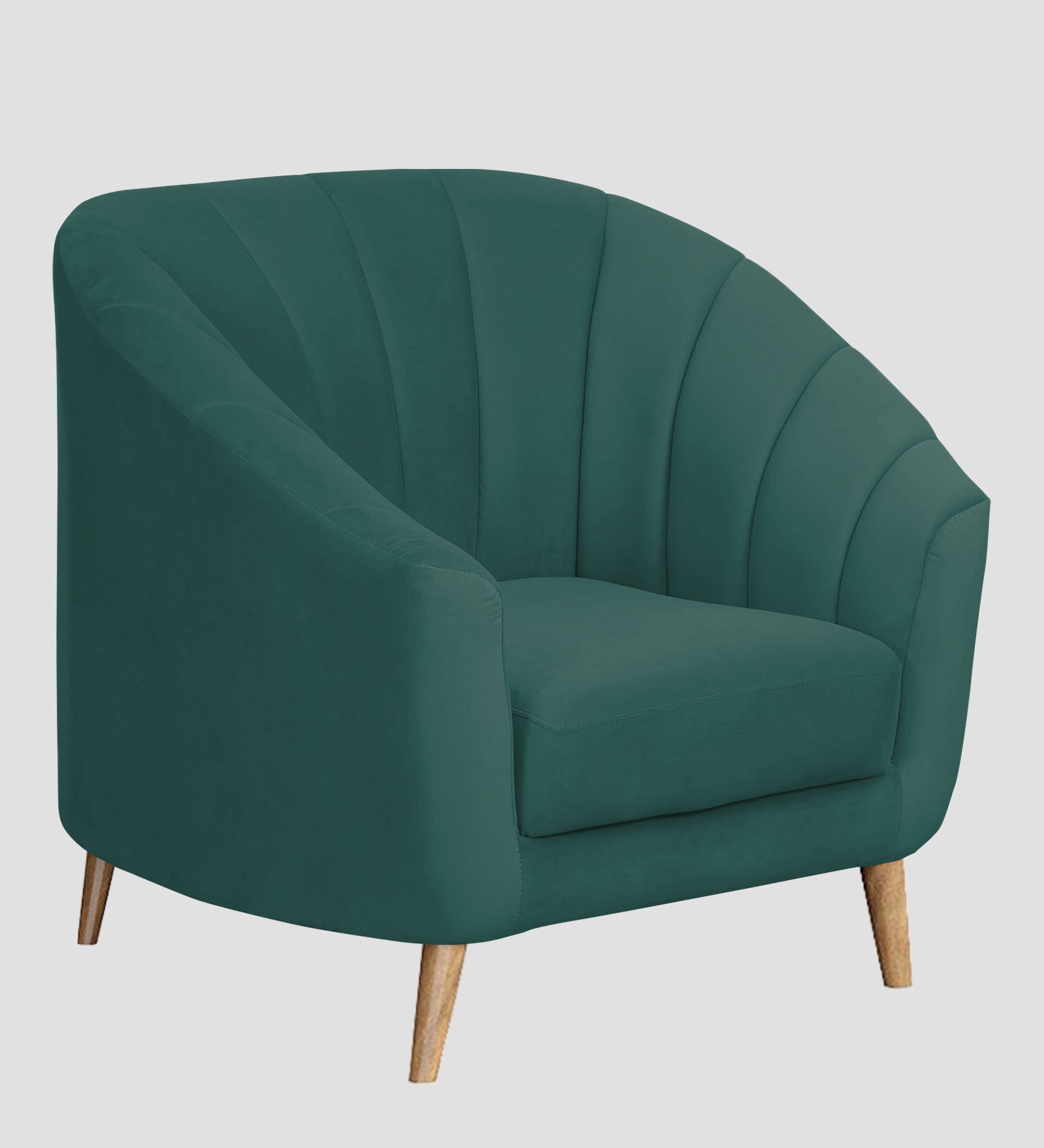 Nancy Velvet 1 Seater Sofa in Pine green Colour