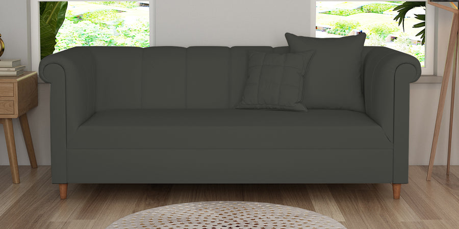 Rubi Velvet 3 Seater Sofa In Hory Grey Colour - Febonic Living