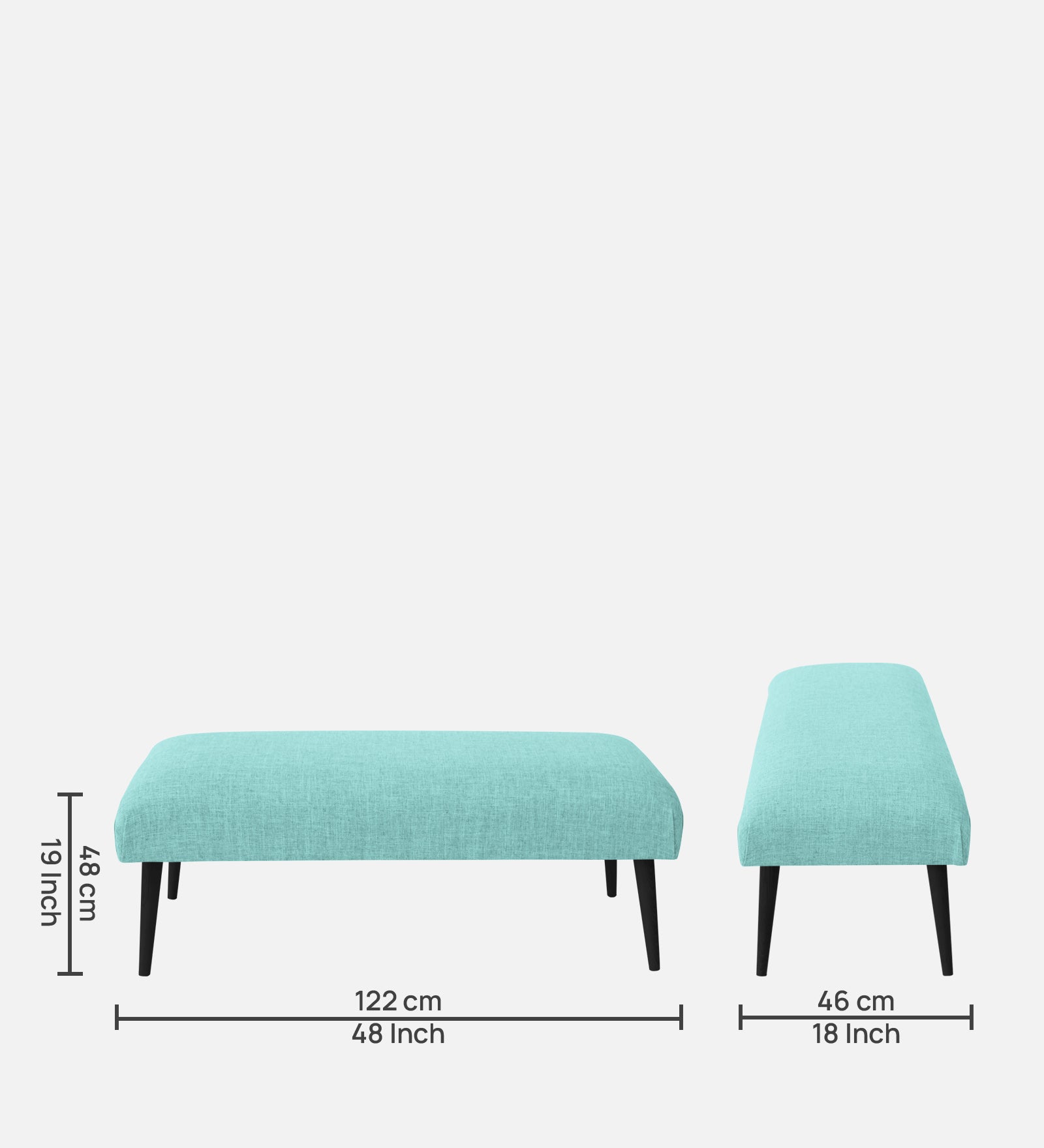 Adon Velvet Bench In Barmunda Aqua Colour