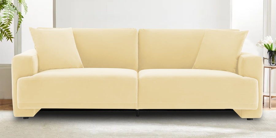 Kosta Velvet 3 Seater Sofa In Sandy Beige Colour - Febonic Living