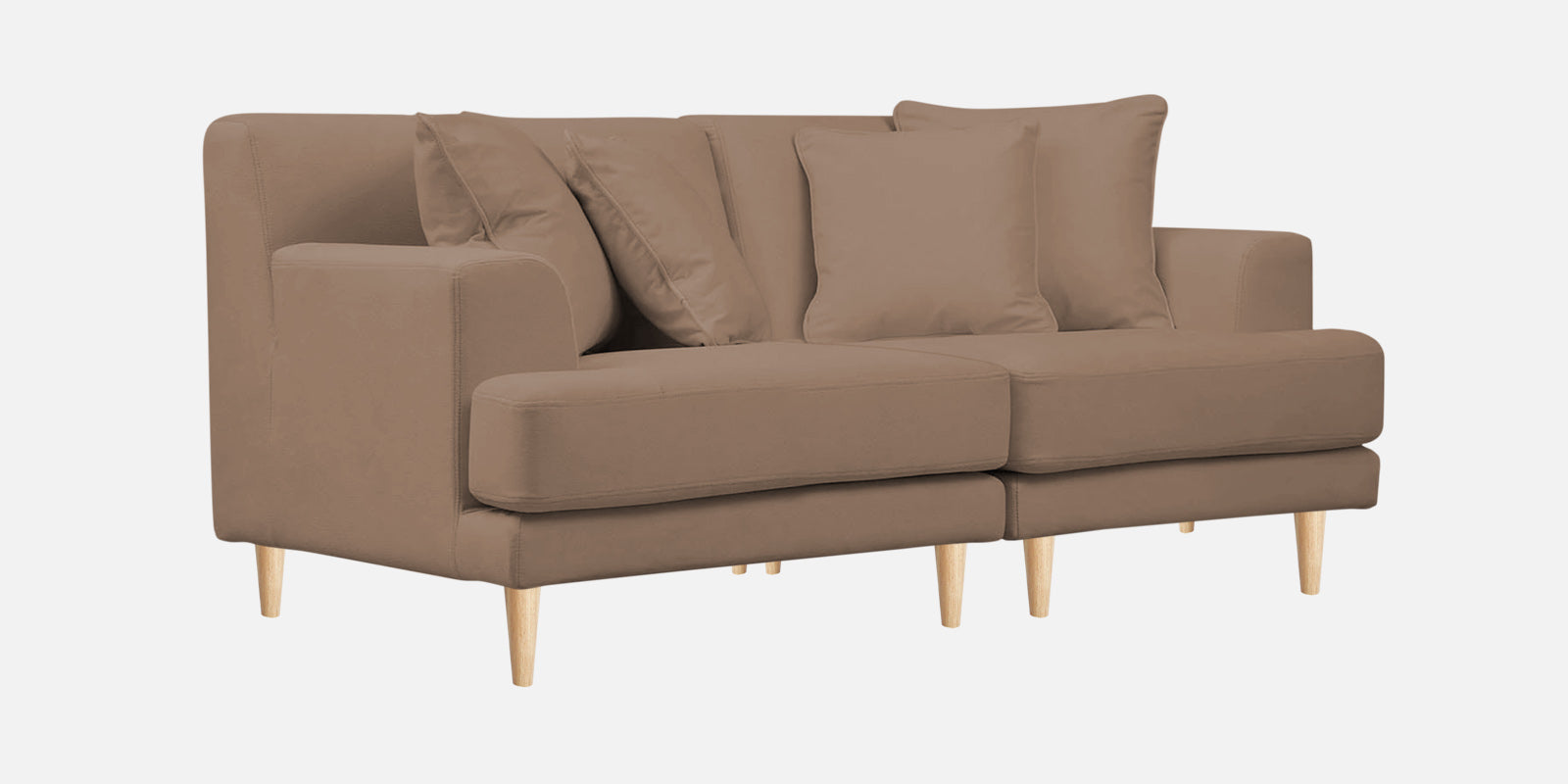 Woody Fabric 3 Seater Sofa in Wheat Beige Colour