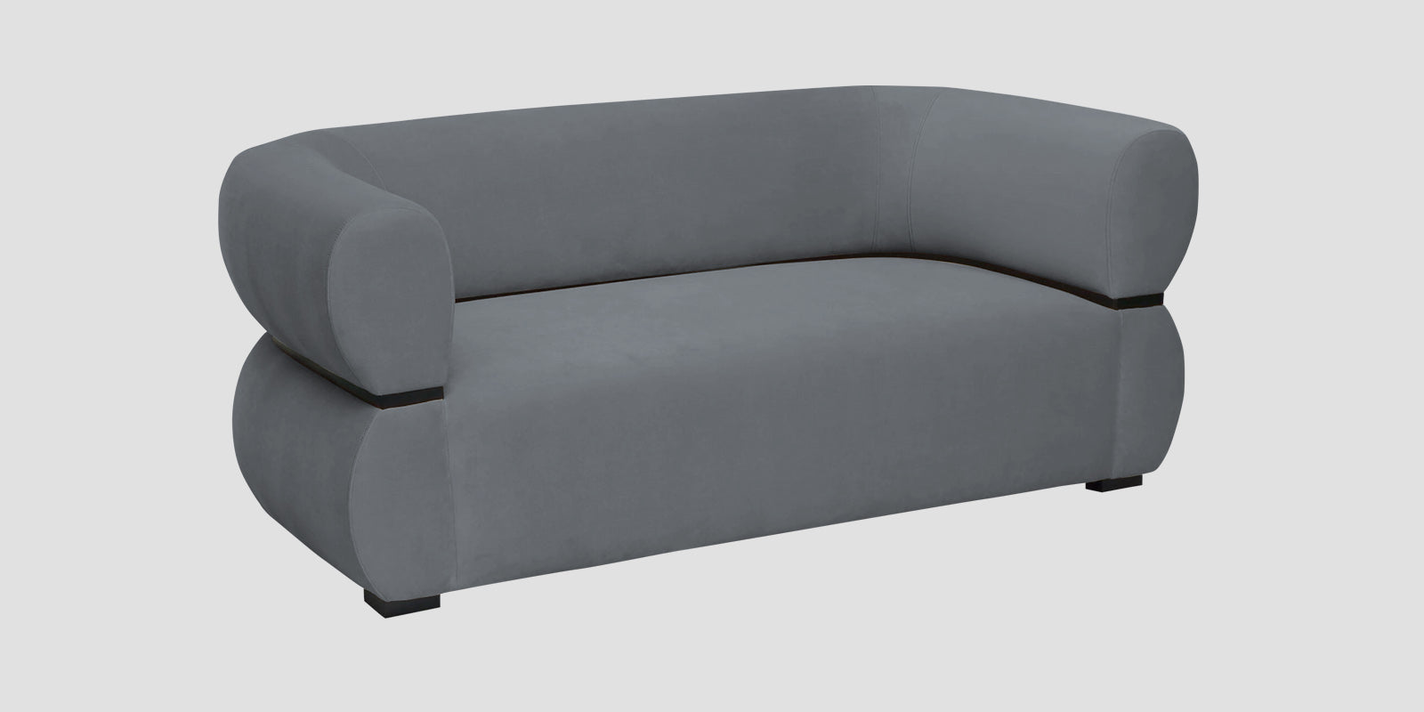 Kula Velvet 2 Seater Sofa In Pubble Grey Colour