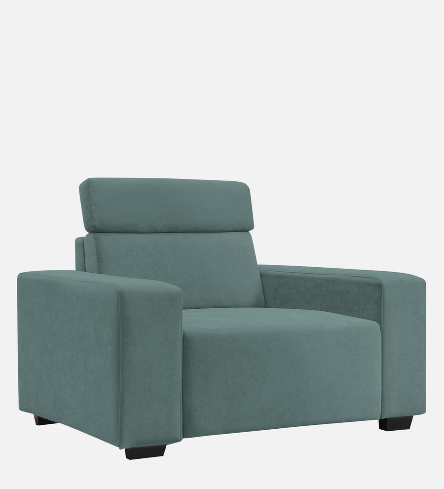 Hiro Fabric 1 Seater Sofa In Pista Green Colour - Febonic Living