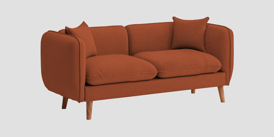 Reva Fabric 2 Seater Sofa In Royal Orange Colour - Febonic Living