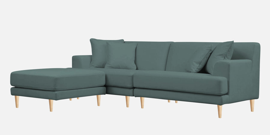 Woody Fabric Rhs Sectional Sofa 3 Lounger In Pista Green Colour - Febonic Living