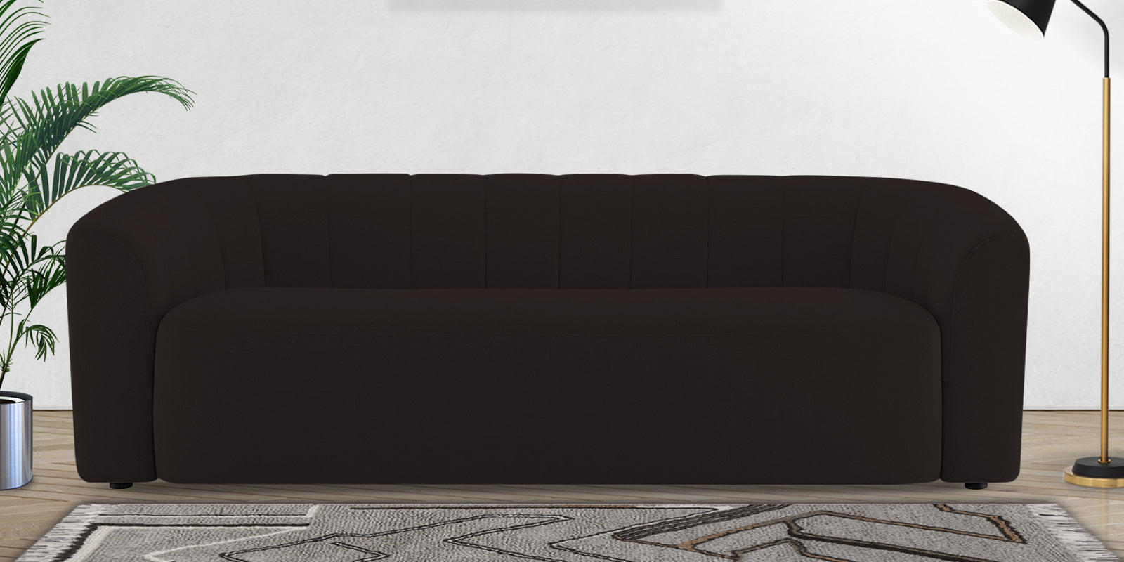 Mara Fabric 3 Seater Sofa In Cara Brown Colour - Febonic Living