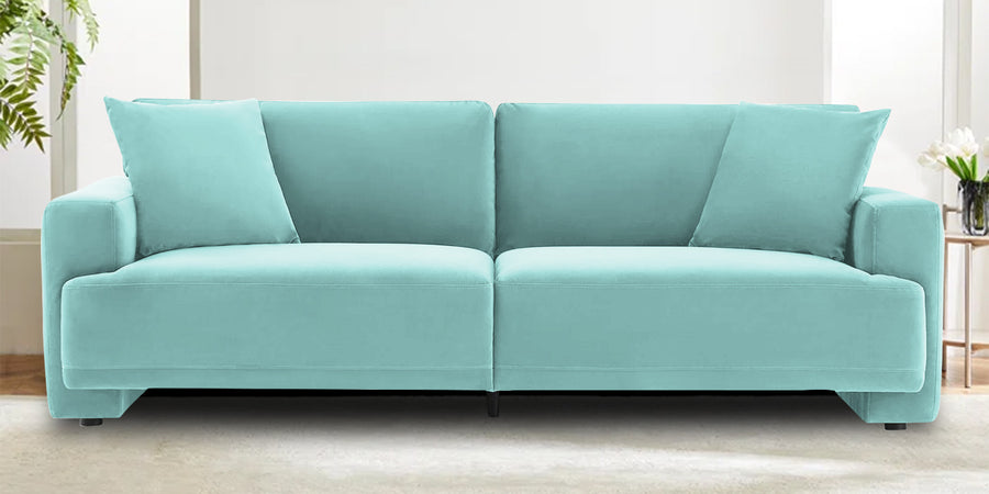 Kosta Velvet 3 Seater Sofa In Barmunda Aqua Colour - Febonic Living