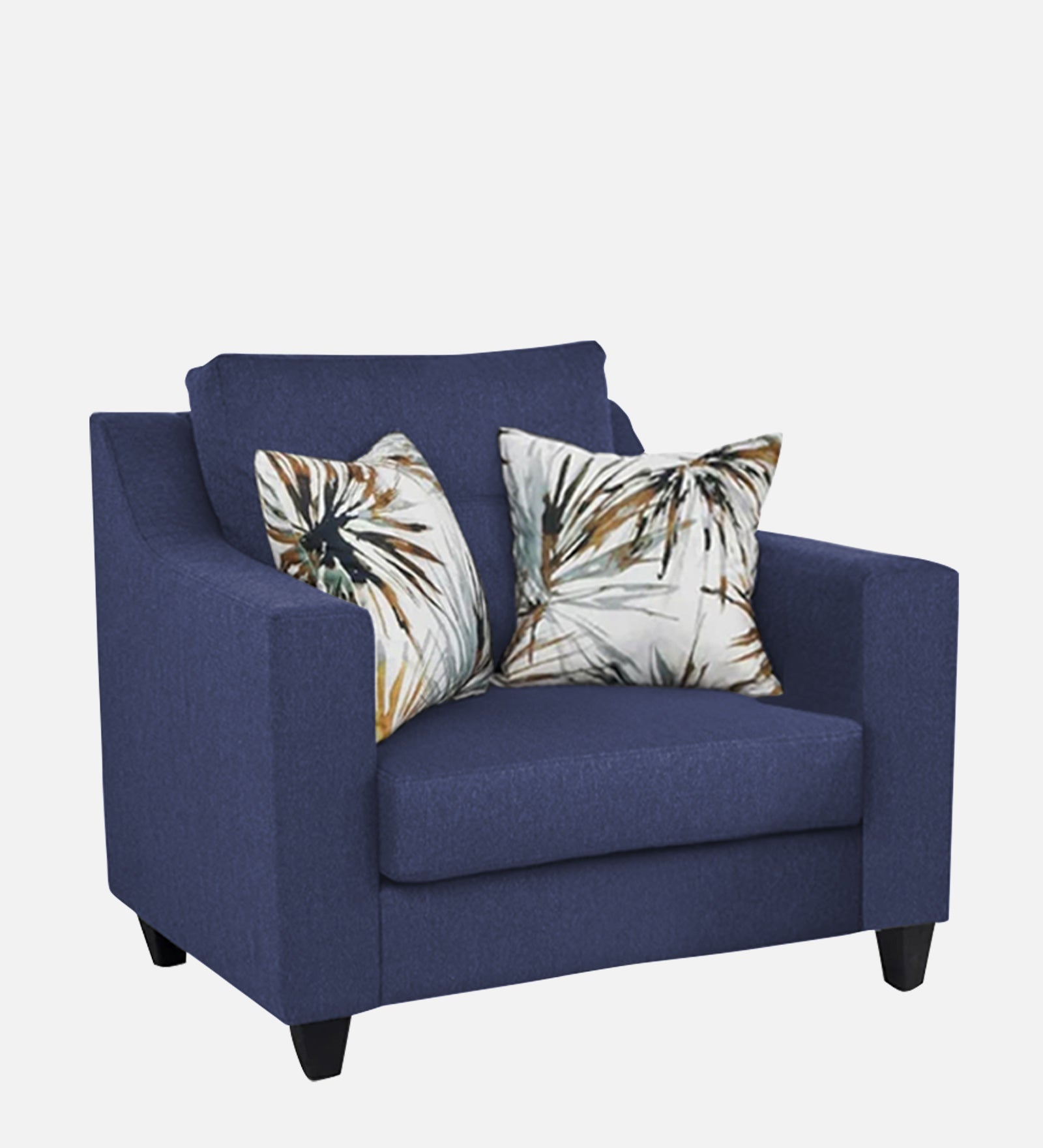 Welly Fabric 1 Seater Sofa In Slate Blue Colour