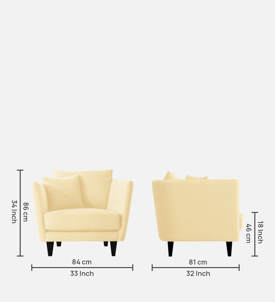 Norway Velvet 1 Seater Sofa In Sandy Beige Colour - Febonic Living