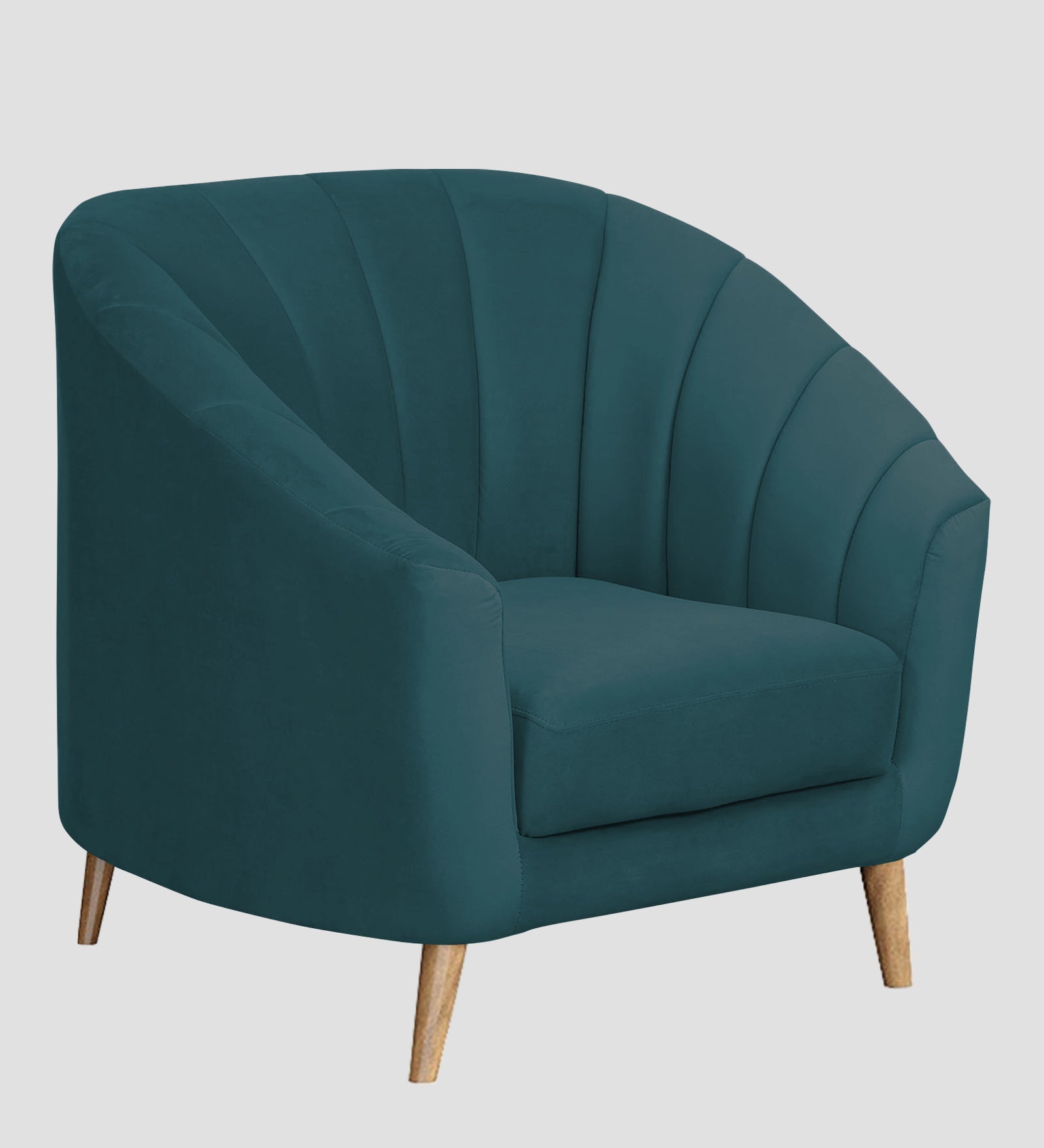 Nancy Velvet 1 Seater Sofa in Arabian Green Colour