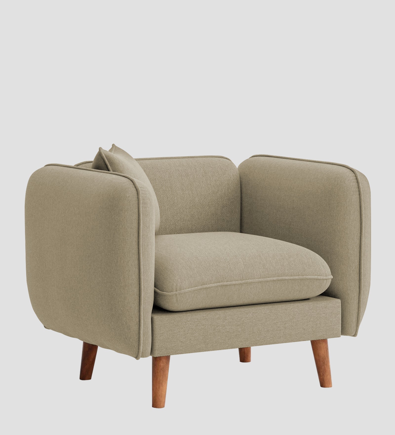 Reva Fabric 1 Seater Sofa In  Honey Beige Colour - Febonic Living