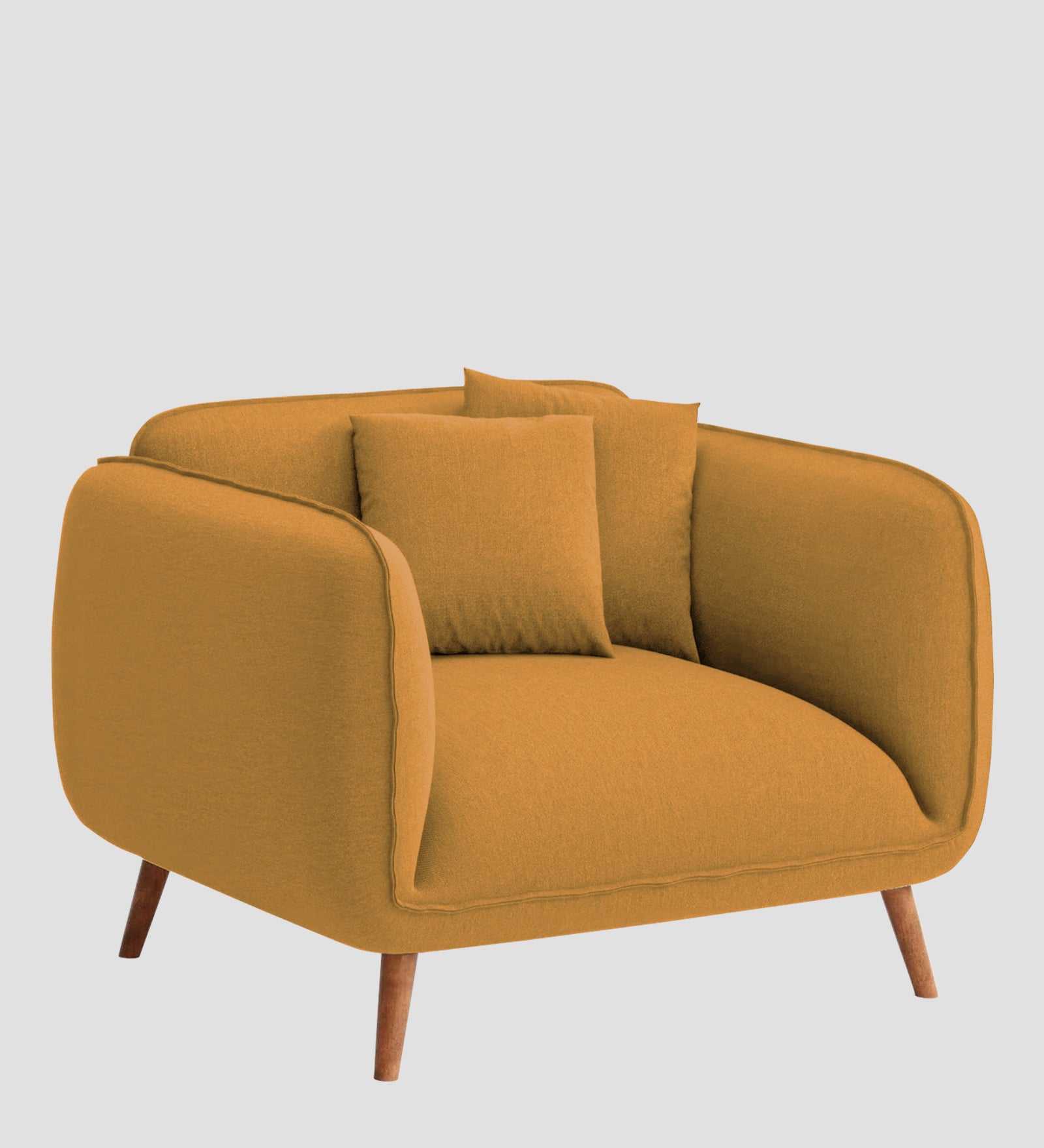 Zia Fabric 1 Seater Sofa In  Corn Yellow Colour - Febonic Living