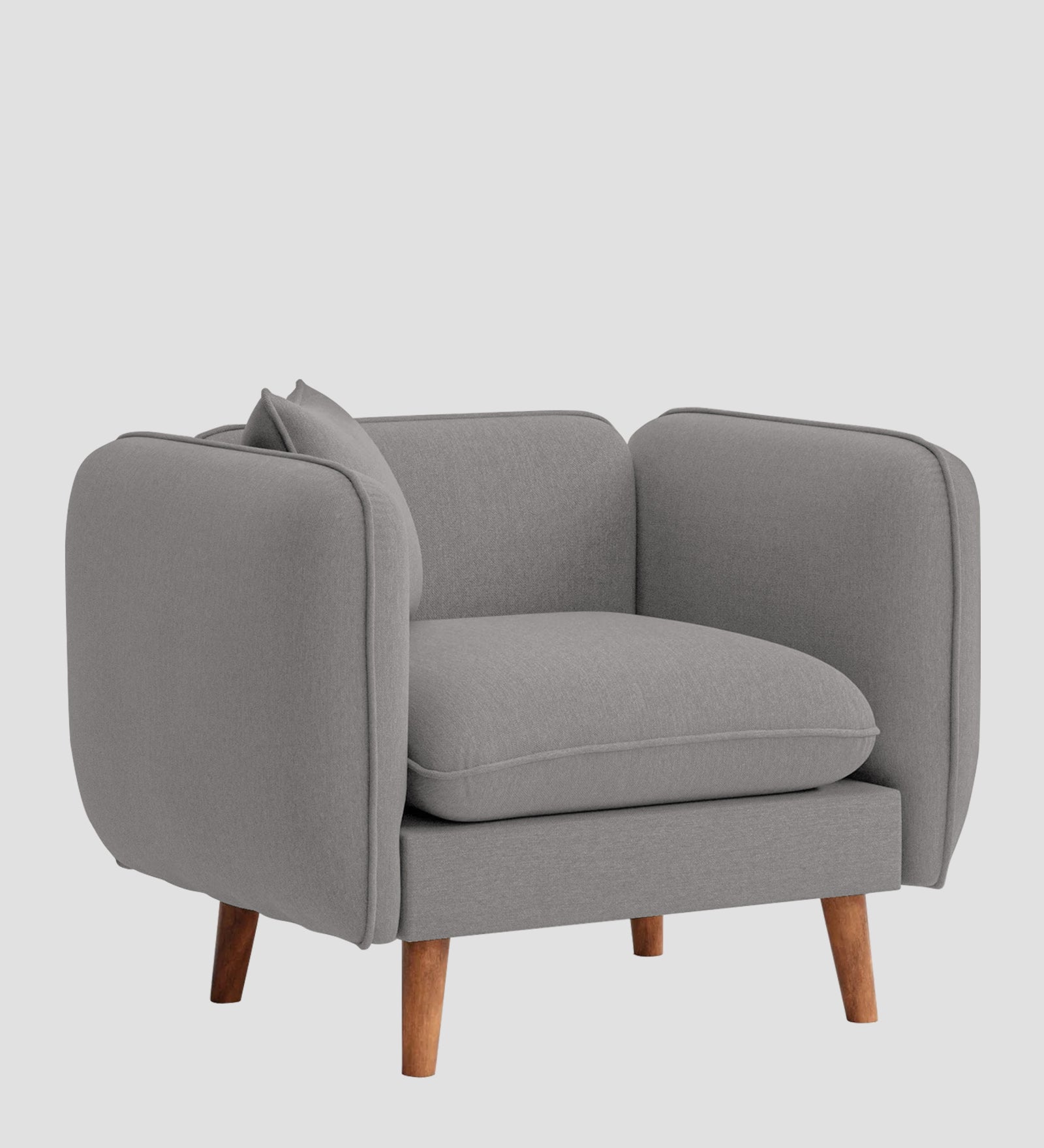 Reva Fabric 1 Seater Sofa In  Silver Grey Colour - Febonic Living