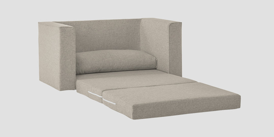 Kenia Fabric 2 Seater Foldable Sofa Cum Bed In Ash Grey Colour - Febonic Living