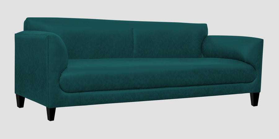 Convi Leatherette 3 Seater Sofa In Peakcock Blue Colour - Febonic Living