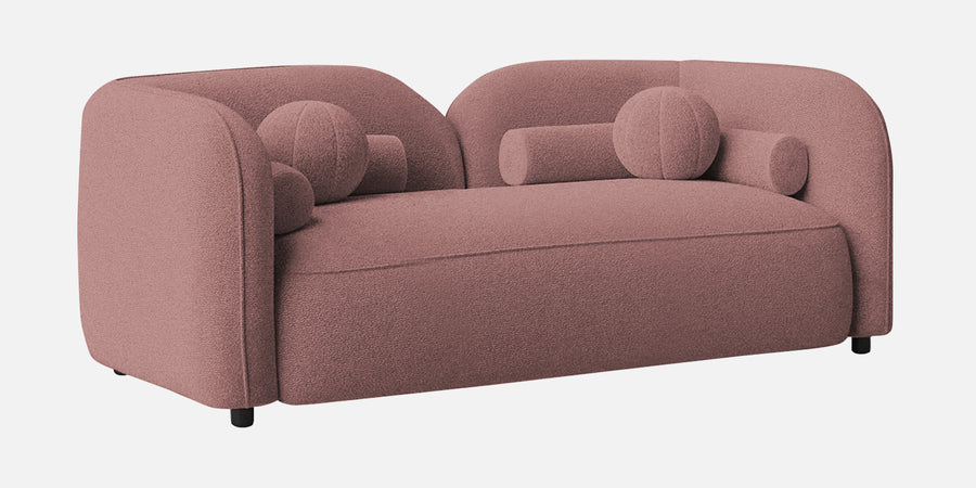 Corny Boucle Fabric 2 Seater Sofa In Rose Pink Colour - Febonic Living