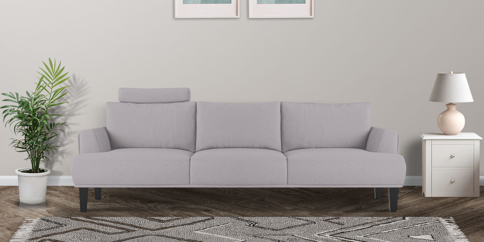 Como Fabric 3 Seater Sofa in Lit Grey Colour