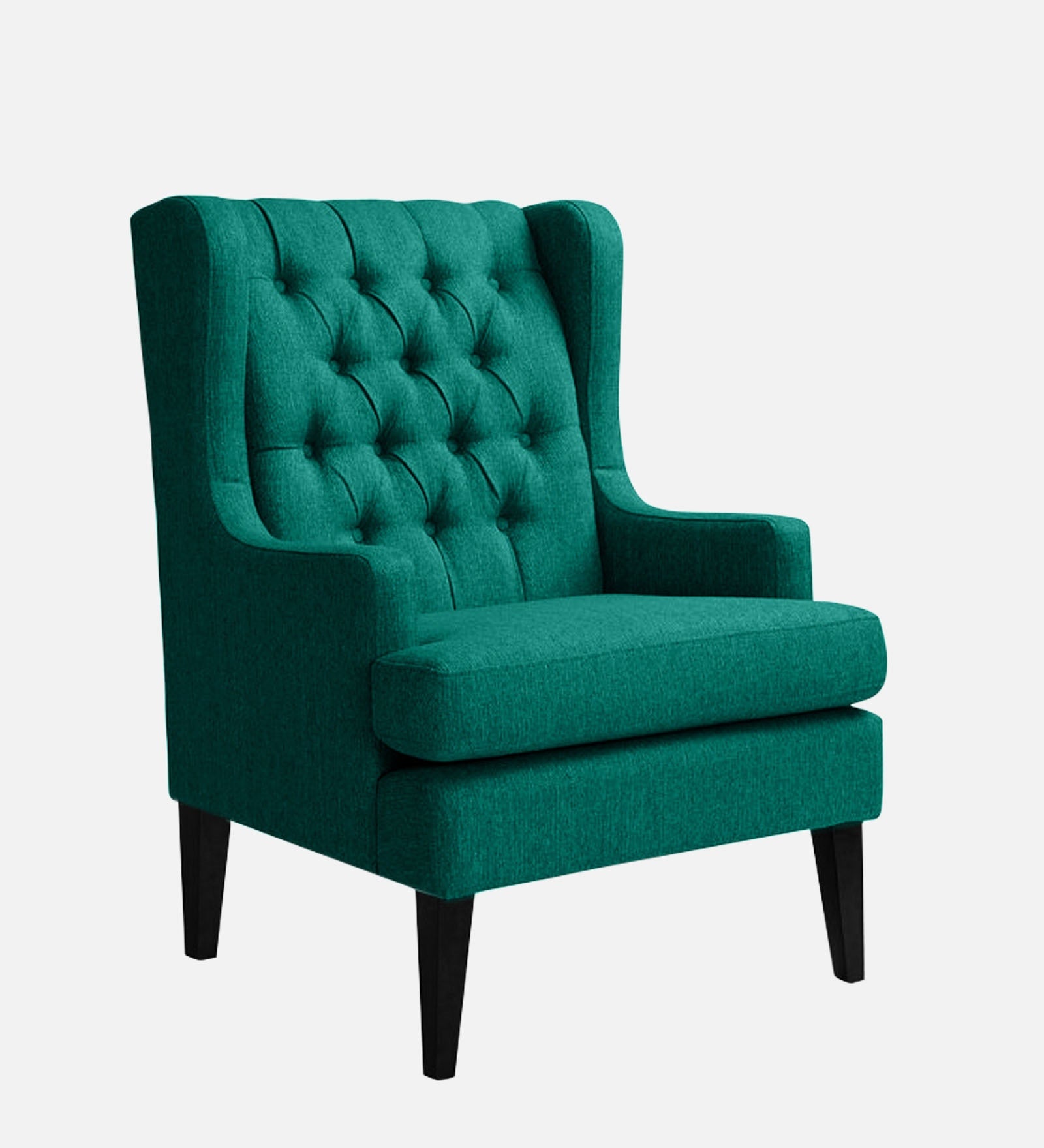 Panas Fabric Wing Chair In Sea Green Colour