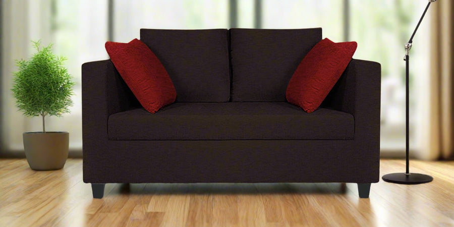 Nuska Fabric 2 Seater Sofa In Dark Brown Colour - Febonic Living