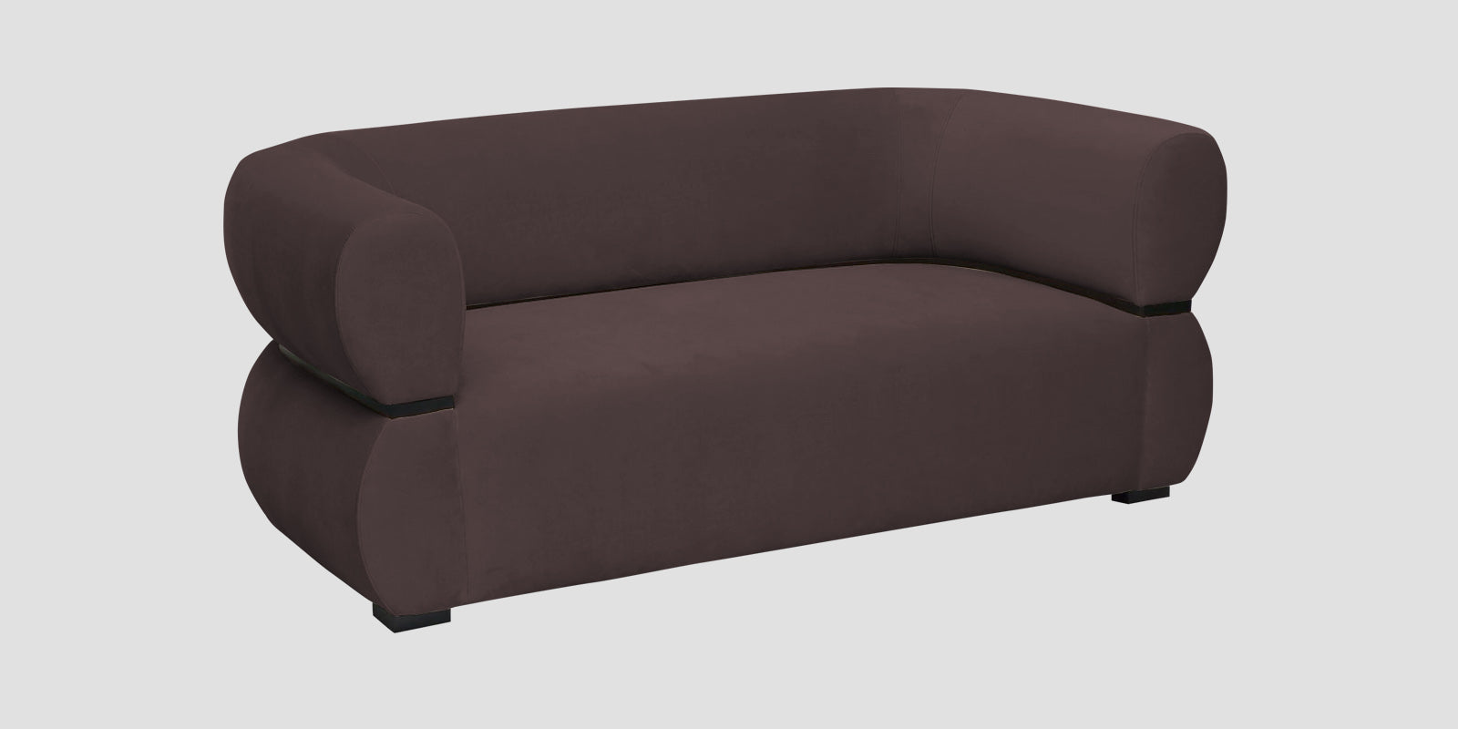 Kula Velvet 2 Seater Sofa In Mocha Brown Colour