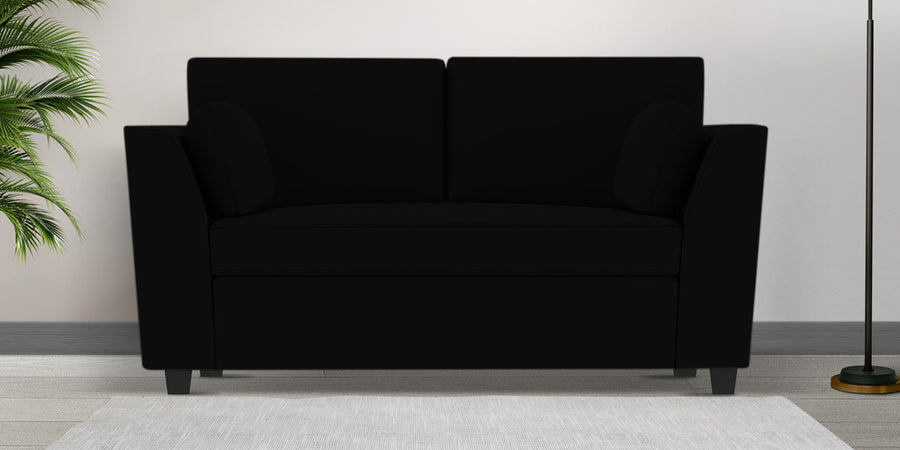 Bristo Velvet 2 Seater Sofa In Adam Black Colour With Storage - Febonic Living