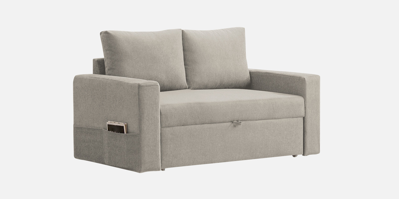 Kara Fabric 2 Seater Pull Out Sofa Cum Bed in Lit Grey Colour