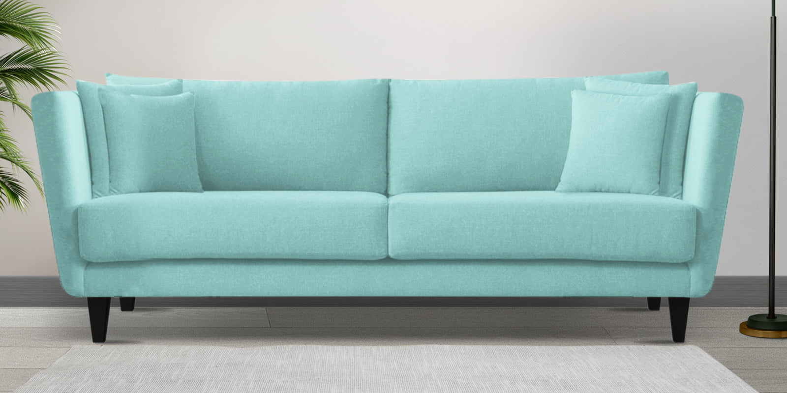 Norway Velvet 3 Seater Sofa In Barmunda Aqua Colour