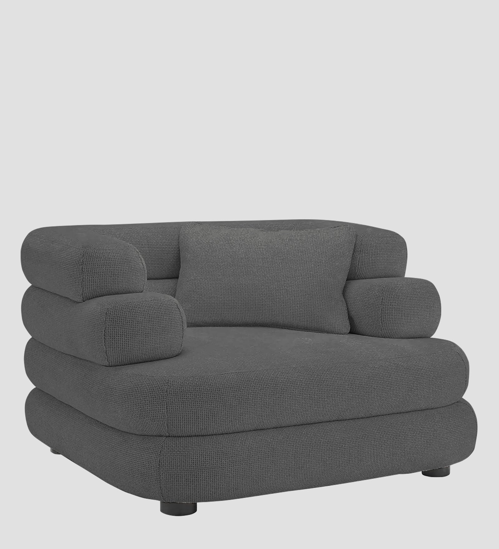 Wener Fabric 1 Seater Sofa in Stone Grey Colour