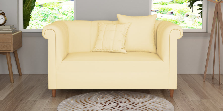 Rubi Velvet 2 Seater Sofa In Sandy Beige Colour - Febonic Living