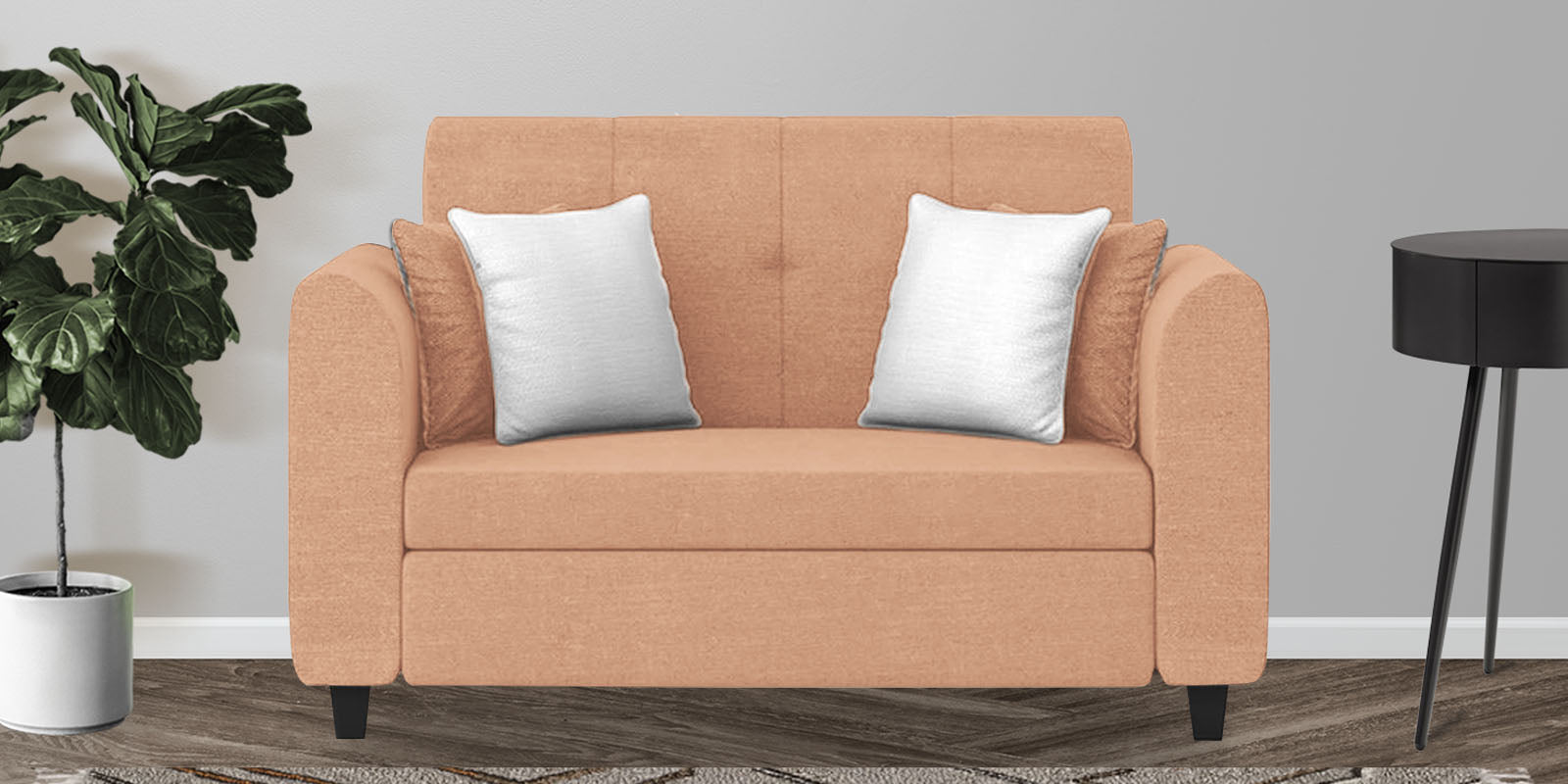 Denmark Fabric 2 Seater Sofa in Cosmic Beige Colour