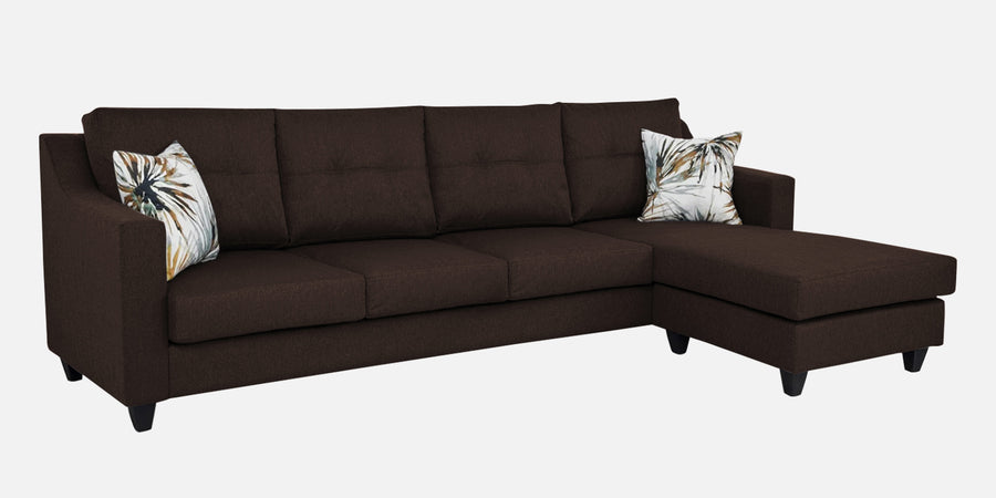Welly Fabric Lhs Sectional Sofa 3 Lounger In Coffee Brown Colour - Febonic Living