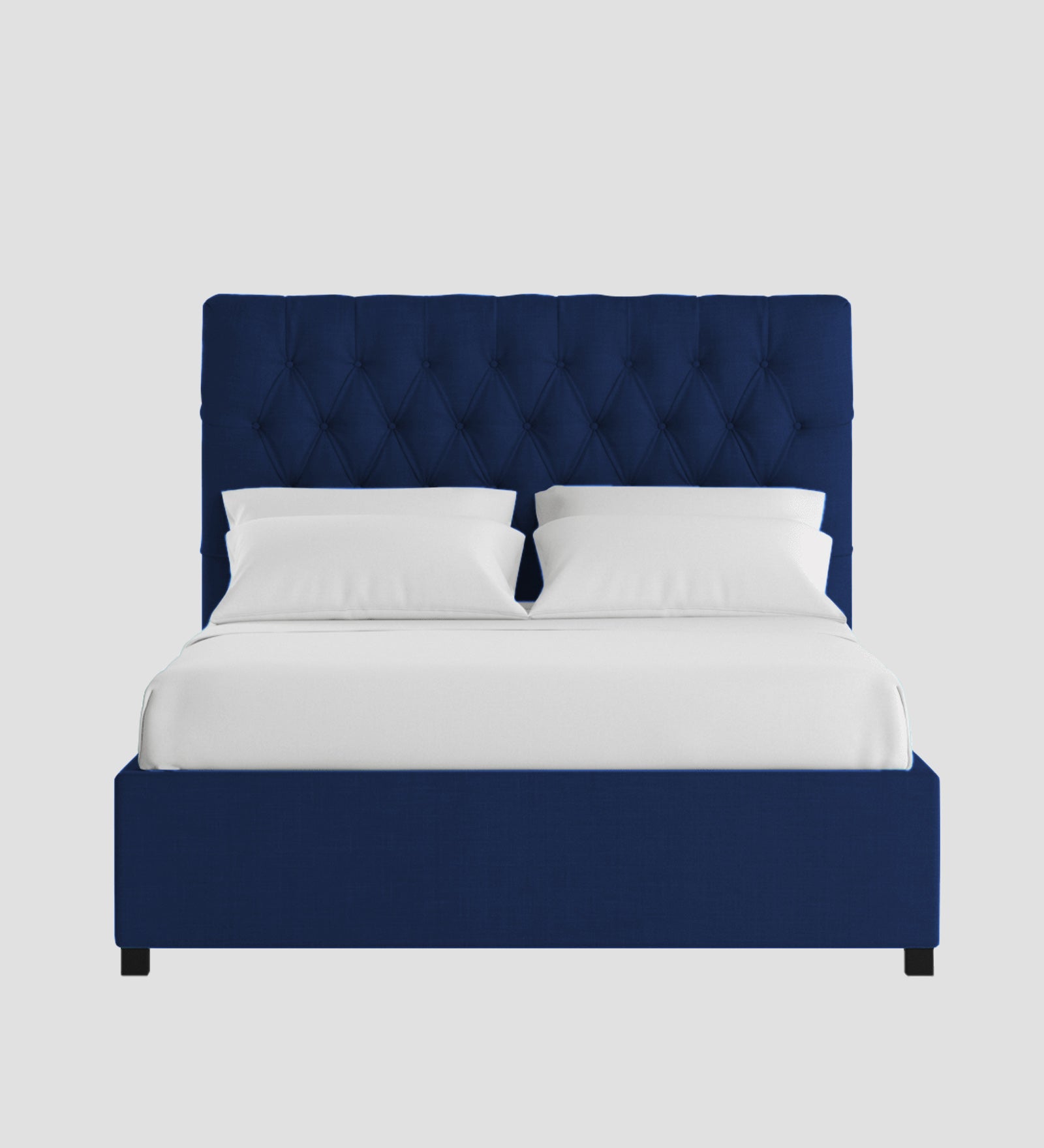 Isko Fabric King Size Bed In Royal Blue Colour With Storage Box - Febonic Living