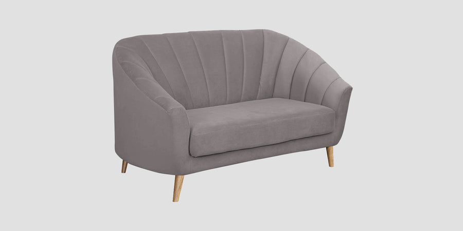 Kaylee Velvet 2 Seater Sofa In Pearl Grey Colour - Febonic Living