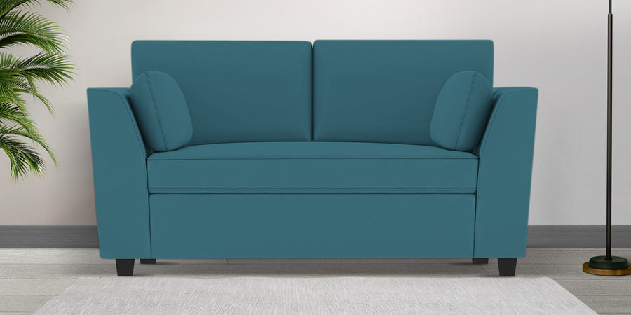 Bristo Velvet 2 Seater Sofa In Aqua Blue Colour With Storage - Febonic Living