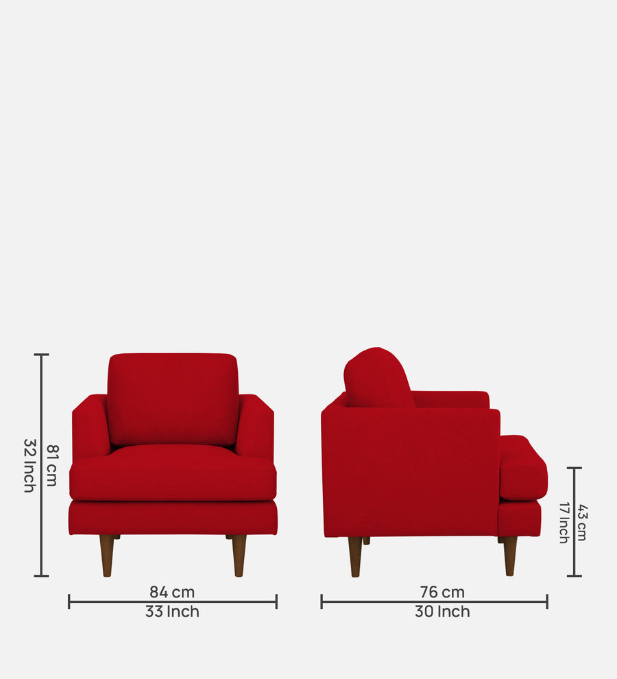 Motra Velvet 1 Seater Sofa In Berry Maroon Colour - Febonic Living