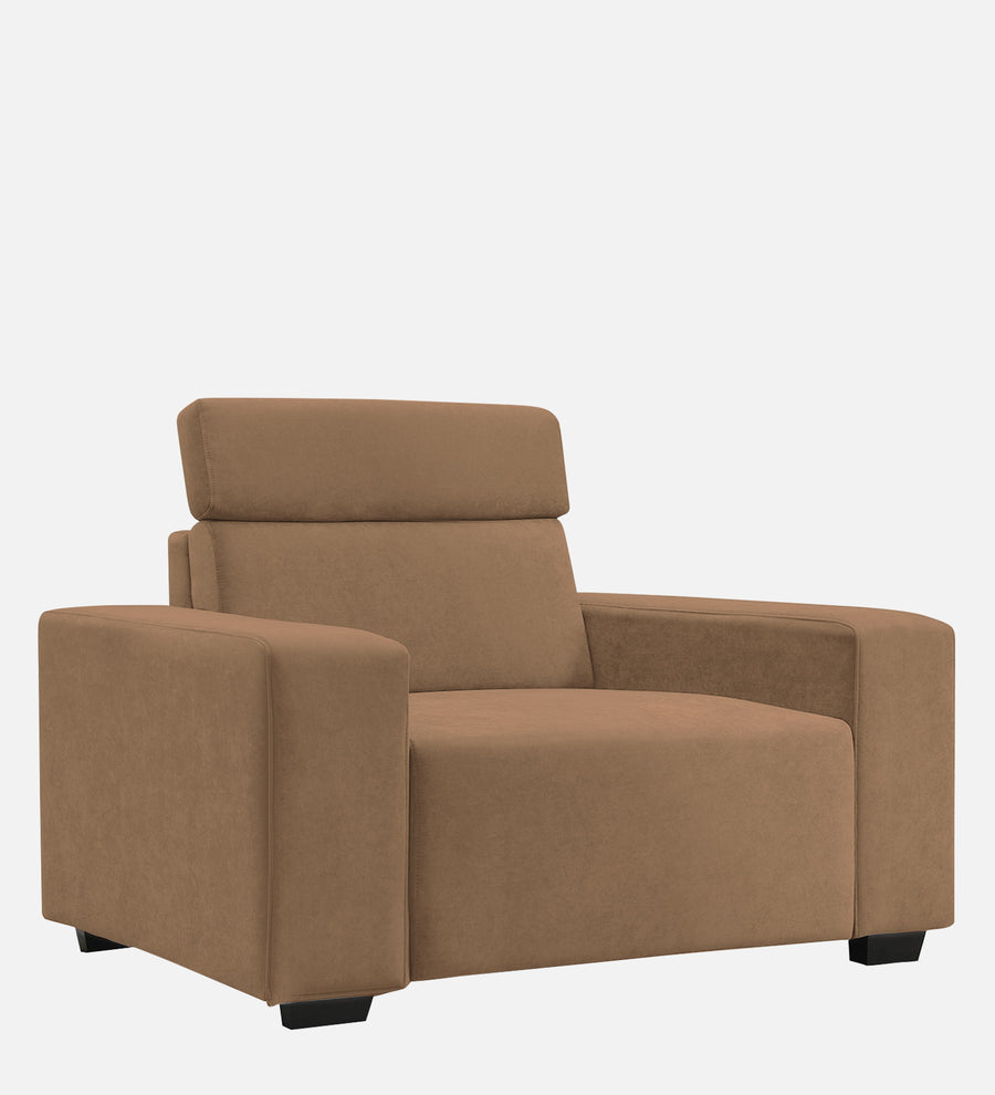 Hiro Fabric 1 Seater Sofa In Dusty Peach Colour - Febonic Living